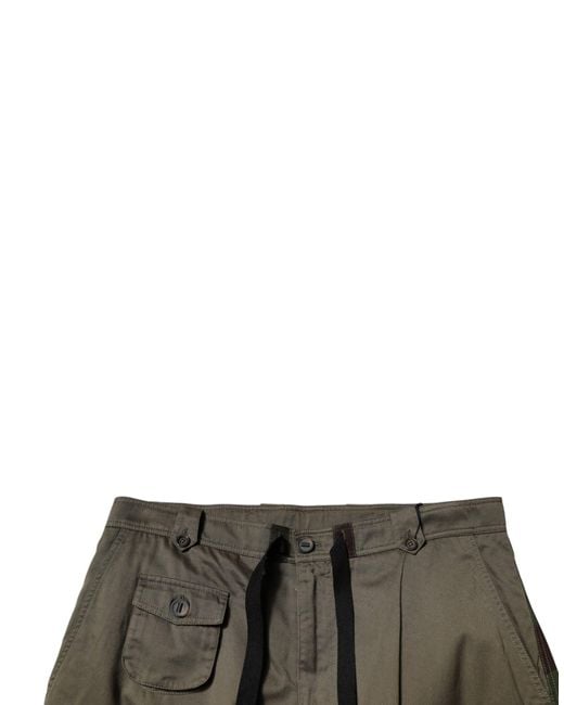 Dolce & Gabbana Black Cargo Pants Camouflage Detail for men