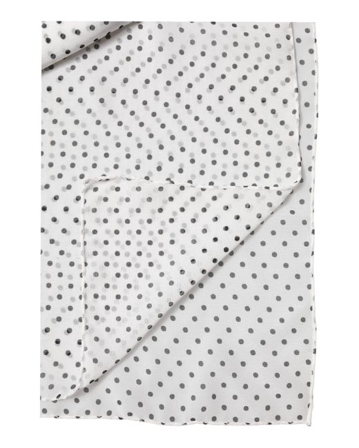 Dolce & Gabbana Gray Polka Dot Polyester Shawl Scarf And