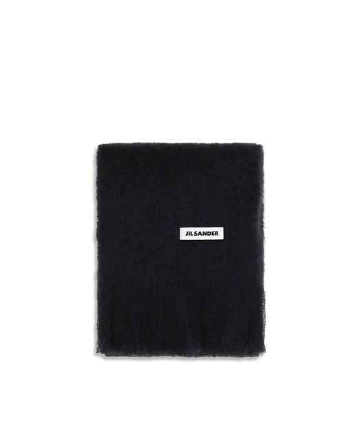 Jil Sander Black Wool Oves Aries Scarf