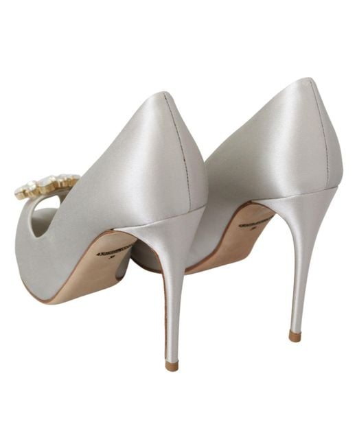 Dolce & Gabbana Black Crystals Peep Toe Heels Satin Pumps Shoes Viscose Silk