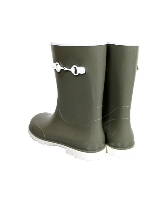 Gucci Green Kids Children's Rubber Rain Boot W/Horsebit