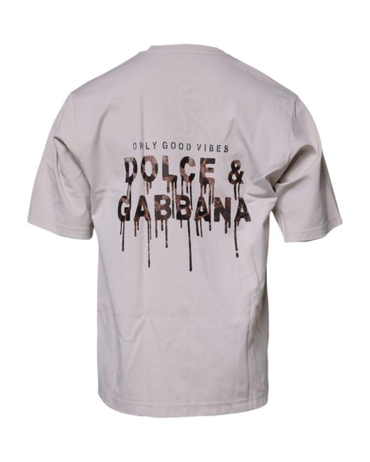 Dolce & Gabbana Natural Dg Logo Crew Neck Short Sleeves T-Shirt for men