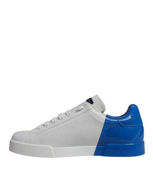 Dolce & Gabbana Gray Leather Logo Low Top Sneakers Shoes And Calf for men