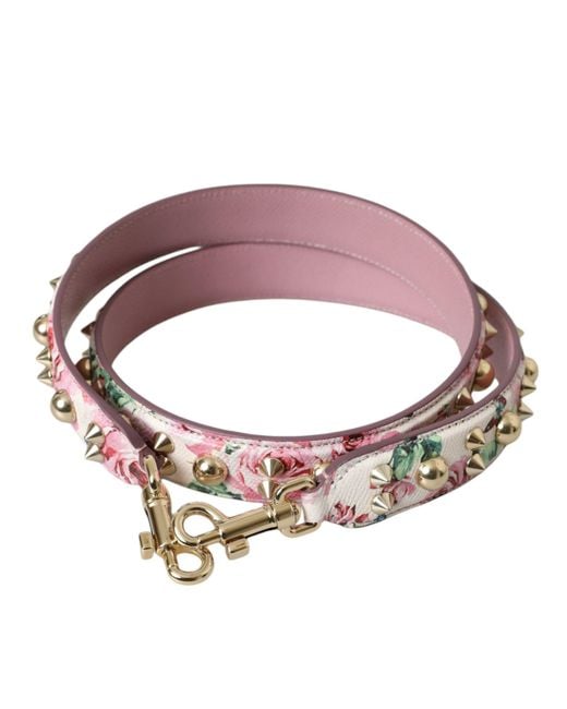 Dolce & Gabbana Pink Floral Handbag Accessory Shoulder Strap Calf Leather Bag