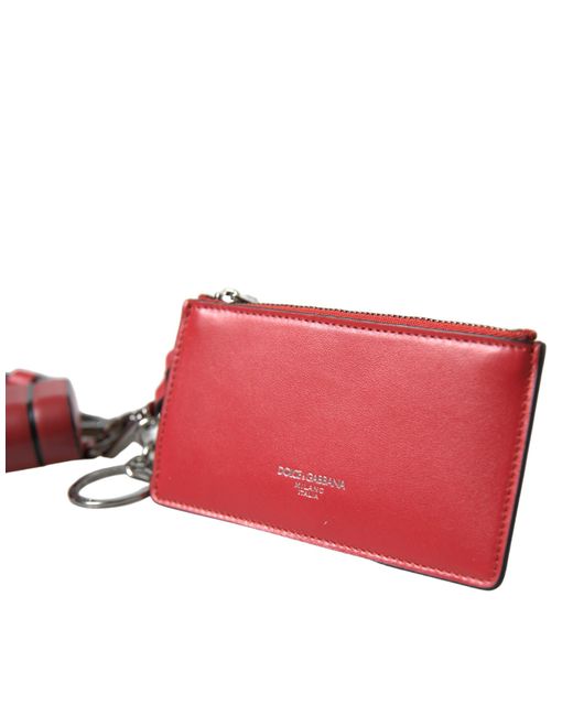 Dolce & Gabbana Red Elegant Leather Airpods Case for men