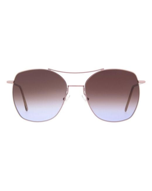 Andy Wolf Brown Metal Sunglasses
