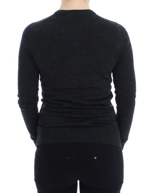 Dolce & Gabbana Black Wool Button Cardigan Sweater
