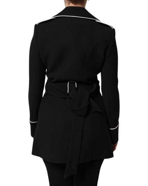 Dolce & Gabbana Black Wool Double Breasted Blazer Jacket