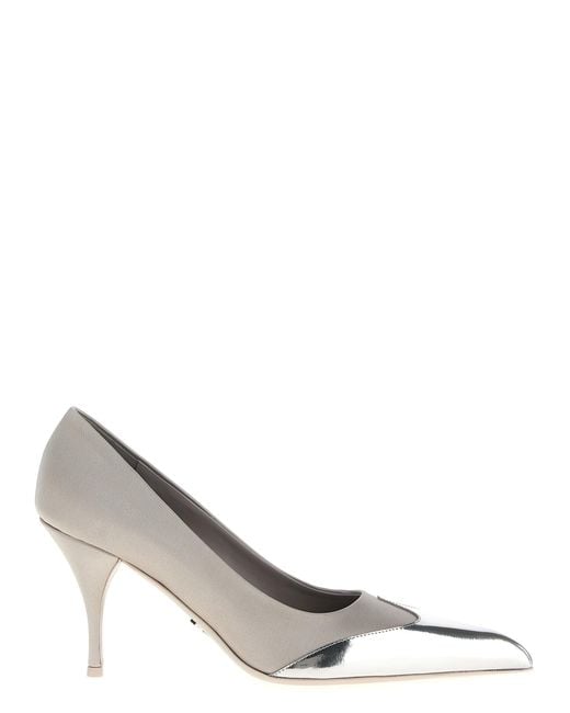 Prada White Viscose High Heel Pumps