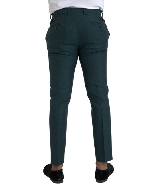 Dolce & Gabbana Blue Wool Skinny Slim Dress Pants for men