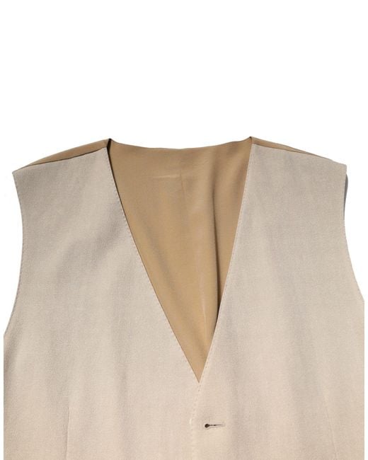 Dolce & Gabbana Natural Linen Dress Formal Waistcoat Vest for men