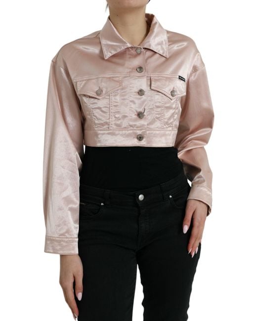 Dolce & Gabbana Gray Elegant Cropped Denim Jacket