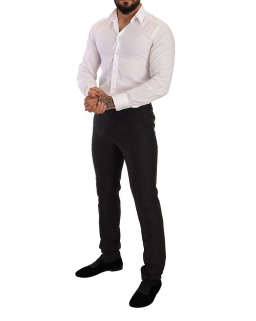 Dolce & Gabbana Black Wool Martini Slim Fit Set Suit for men