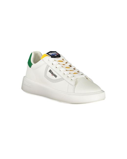 Blauer White Polyurethane Sneaker for men