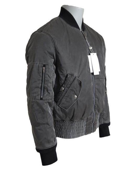 MM6 by Maison Margiela Black Bomber Zipper Pocket Sleeves Jacket Nylon Clothing for men