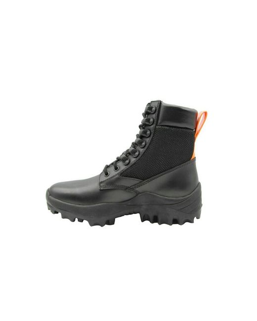 MCM Black Leather Reflective Patch With Pull Boots