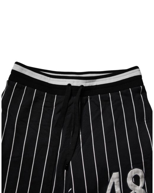Dolce & Gabbana Black Stripes Jogger Sweatmen's Pants for men