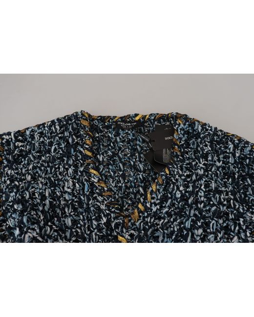 Dolce & Gabbana Blue Button Cardigan Fatto A Mano Sweater for men