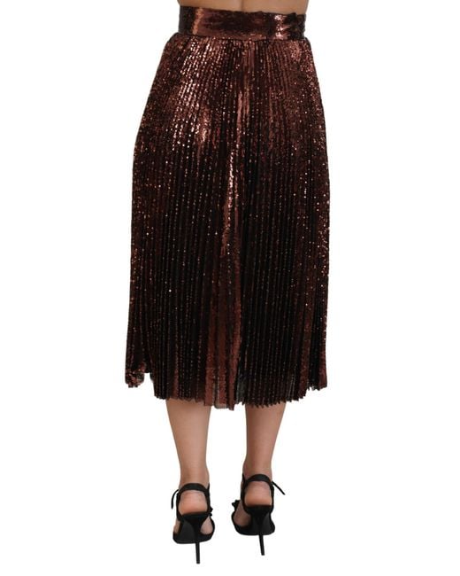 Dolce & Gabbana Black Sequined High Waist A-Line Maxi Skirt