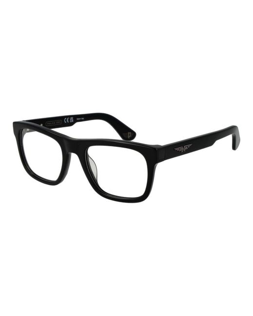 Police Black Cellulose Acetate Glasses (Frames) for men