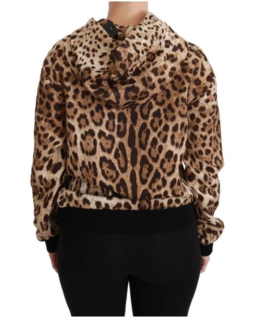 Dolce & Gabbana Black Hooded Studded Ayers Leopard Sweater
