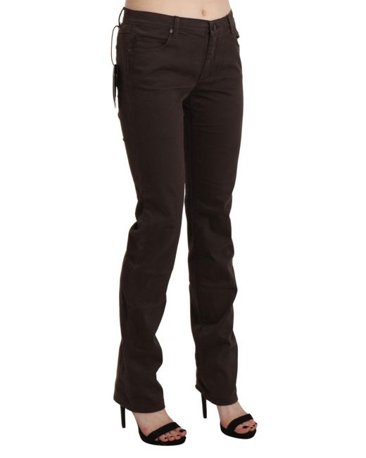 Ermanno Scervino Black Mid Waist Skinny Slim Trouser Cotton Jeans