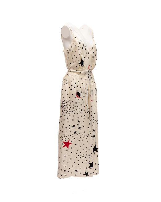 Valentino Garavani Metallic Midi With And Stars Dress