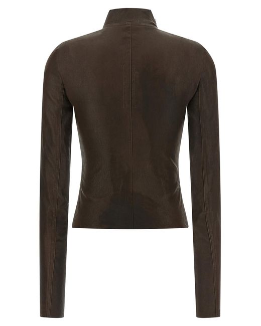 Rick Owens Black Lamb Leather Leather Jacket