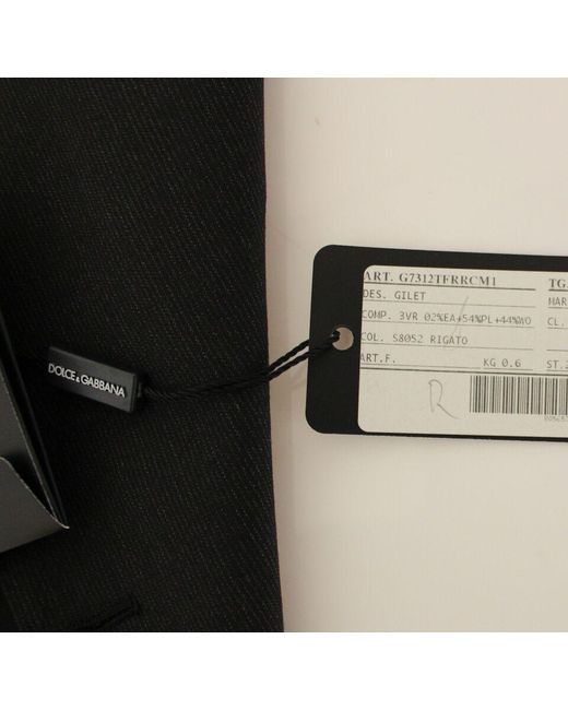 Dolce & Gabbana Black Wool Stretch Dress Vest Blazer for men