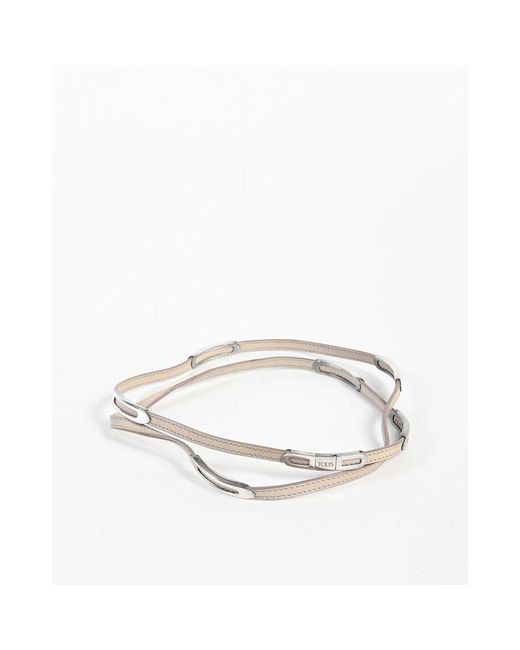 Tod's White Leather Bracelet