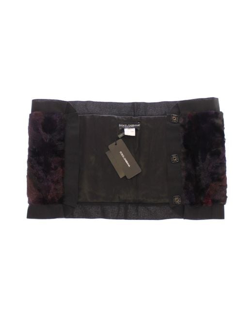 Dolce & Gabbana Black Exquisite Mink Fur Scarf Wrap