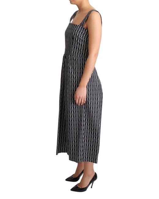Dolce & Gabbana Black Pattern Cotton A-Line Dress