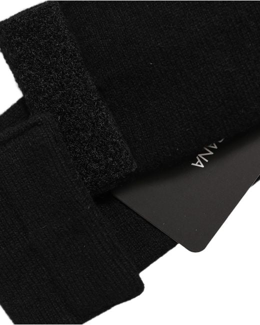 Dolce & Gabbana Black Cashmere Knitted Logo Head Band One Size for men
