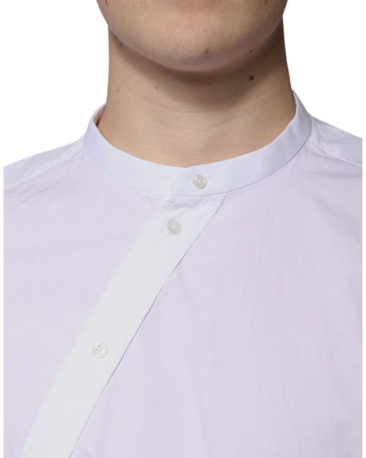 Dolce & Gabbana White Cotton Slim Fit Martini Dress Shirt for men