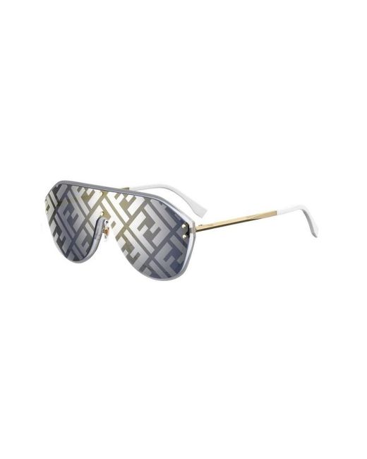 Fendi Lens Classic Gold Silver Monogram Sunglasses in Black for Men | Lyst