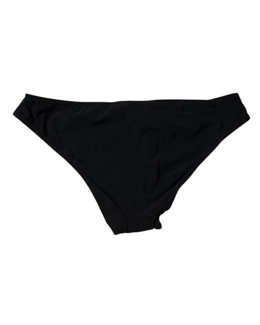 Dolce & Gabbana Black Nylon Stretch Mid Waist Panty Underwear