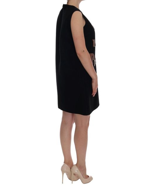 Dolce & Gabbana Black I Am A Princess Crystal Shift Dress