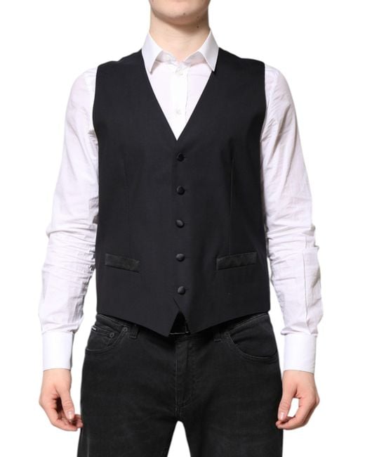 Dolce & Gabbana Black Dark Martini Wool Suit 2 Piece Jacket for men