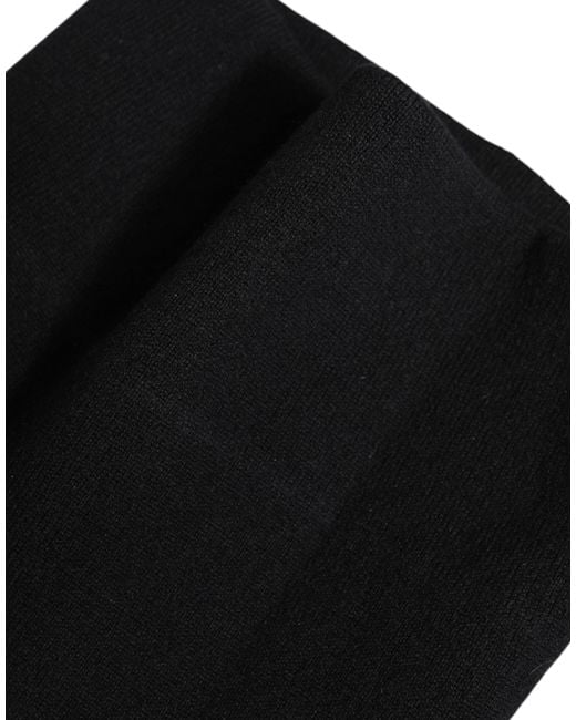Dolce & Gabbana Black Cashmere Knitted Neck Warmer Foulard Scarf for men