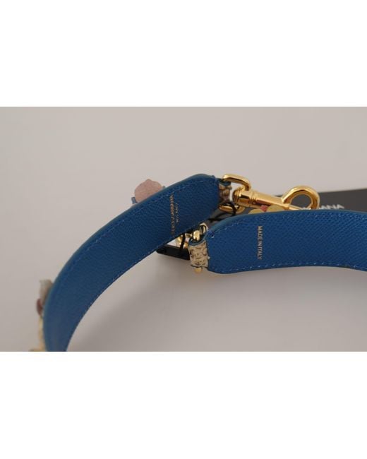 Dolce & Gabbana Black Python Leather Floral Studded Shoulder Strap