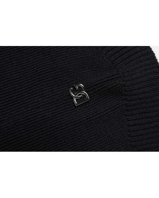 Dolce & Gabbana Black Wool Whole Head Wrap Balaclava Hat for men