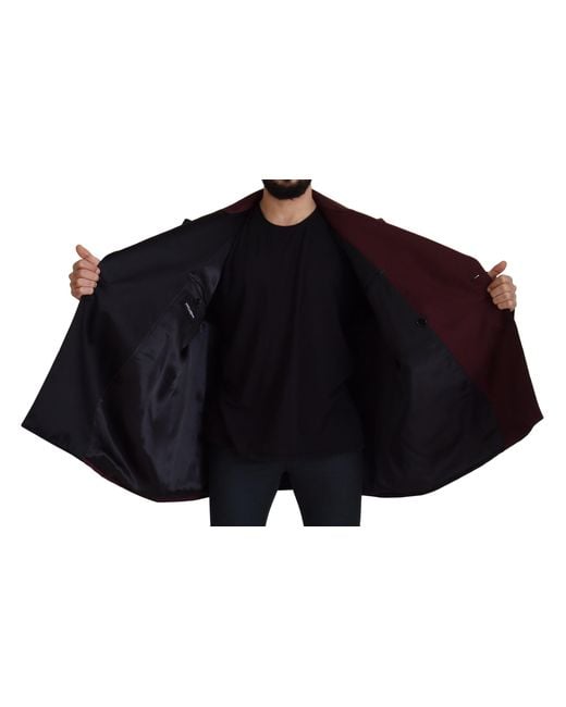 Dolce & Gabbana Blue Polyester Double Breasted Jacket for men
