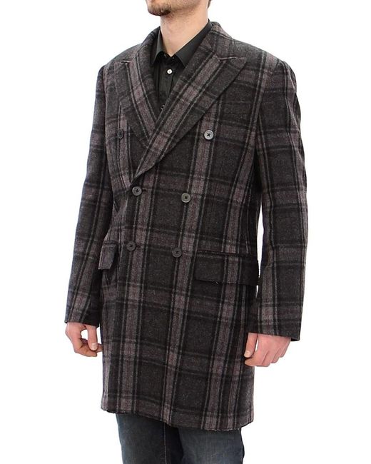 Dolce & Gabbana Black Double Breasted Coat Jacket for men