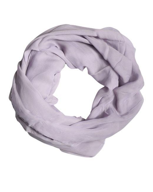 Dolce & Gabbana Purple Silk Rectangle Wrap Shawl Scarf