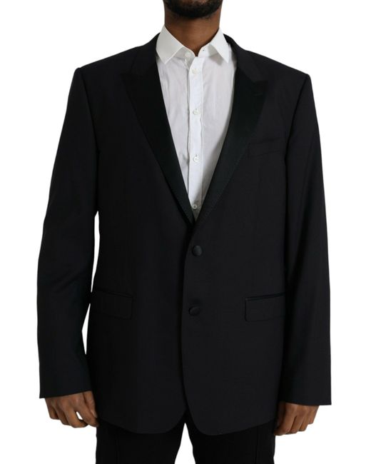 Dolce & Gabbana Black Martini Single Breasted Coat Blazer for men