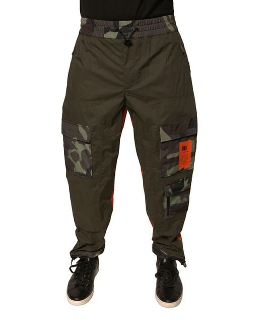 Dolce & Gabbana Black Camo Cargo Pants Tp700T for men