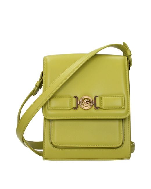Versace Green Leather Crossbody Bag for men
