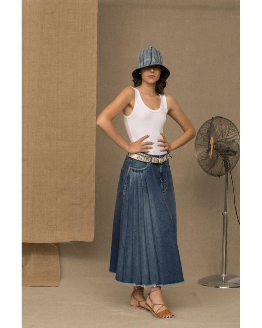 Don The Fuller Cotton Skirt in Blue | Lyst