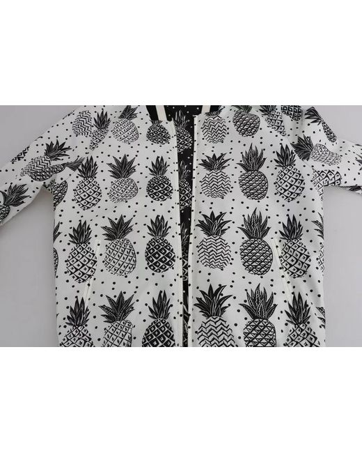 Dolce & Gabbana Gray Pineapple Print Bomber Jacket Model Jkt2257 for men