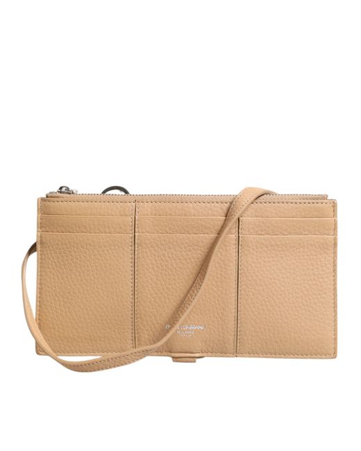 Dolce & Gabbana Natural Calfskin Leather Large Crossbody Card Holder Wallet for men